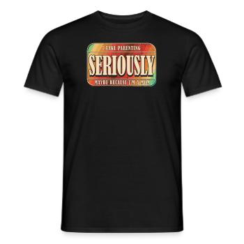 Schwarzer Humor Erziehung - Männer T-Shirt - Schwarz - Vorne - AI Model Male 178 light (178cm)