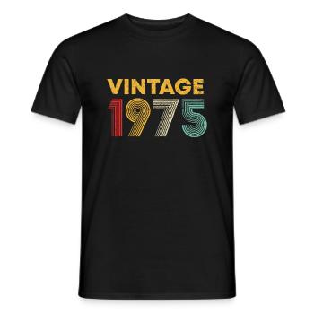 Jahrgang 1975 Geschenk zum 48. Geburtstag Männer Frauen 48 Jahre - Männer T-Shirt - Schwarz - Vorne - AI Model Male 178 light (178cm)