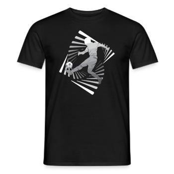 Soccer Plaer Kick Ball avec tourbillons - T-shirt homme - noir - Devant - AI Model Male 178 light (178cm)