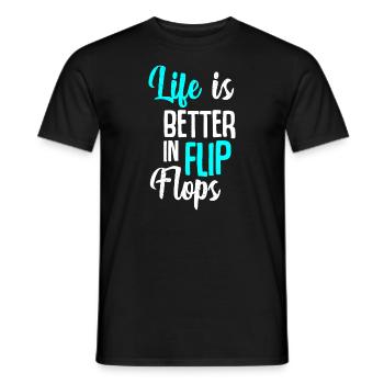 Das Leben ist besser in Flip Flops Sommerurlaub Vacati - Männer T-Shirt - Schwarz - Vorne - AI Model Male 178 light (178cm)