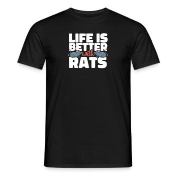 Rat life is better with rat life rats - Men's T-Shirt - black - Front - AI Model Male 178 light (178cm)