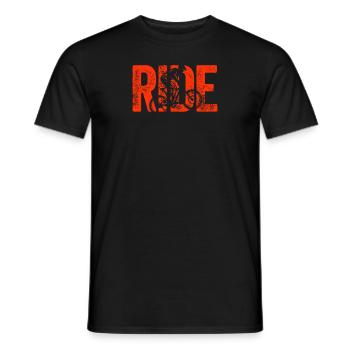 MTB Mountainbike RIDE Mountain Biking - Men's T-Shirt - black - Front - AI Model Male 178 light (178cm)