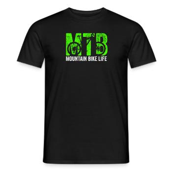 MTB Mountain Bike Life Loves Bike Life - Men's T-Shirt - black - Front - AI Model Male 178 light (178cm)