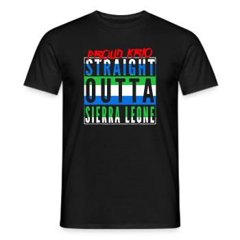 Straight Outta Sierra Leone Drapeau léonais - T-shirt homme - noir - Devant - AI Model Male 178 light (178cm)