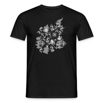 Nautical chart maritime - Men's T-Shirt - black - Front - AI Model Male 178 light (178cm)