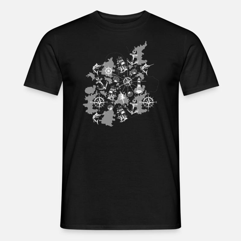 Nautical chart maritime - Men’s T-shirt - black