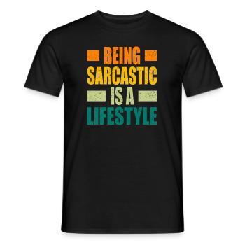 Black humor - Men's T-Shirt - black - Front - AI Model Male 178 light (178cm)