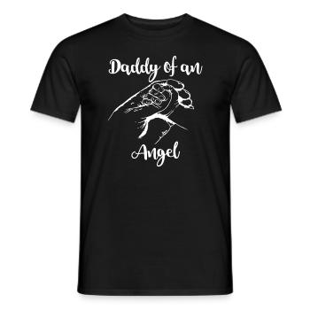 Hommes Papa D’un Ange Perte de Grossesse Fausses couches - T-shirt homme - noir - Devant - AI Model Male 178 light (178cm)