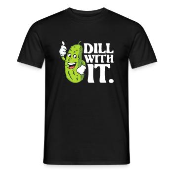 Dill With It - Pickle Lover Cucumber Vegetable Pic - Men's T-Shirt - black - Front - AI Model Male 178 light (178cm)
