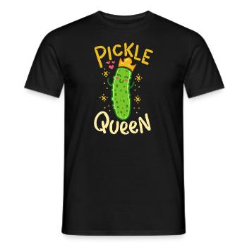 Gurkenkönigin Vegan Lustiges Gurkengemüse - Männer T-Shirt - Schwarz - Vorne - AI Model Male 178 light (178cm)