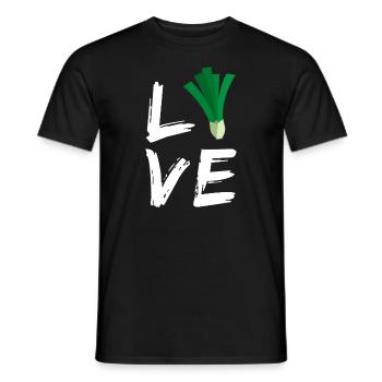 Vegan Vegetarian, Love Green Onions Gardeners - Men's T-Shirt - black - Front - AI Model Male 178 light (178cm)