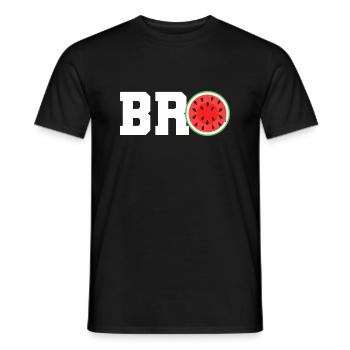 Watermelon Bro Cute Summer Vacation Brother - Men's T-Shirt - black - Front - AI Model Male 178 light (178cm)