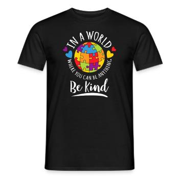Sensibilisation à l’autisme, soutien à l’amour - T-shirt homme - noir - Devant - AI Model Male 178 light (178cm)