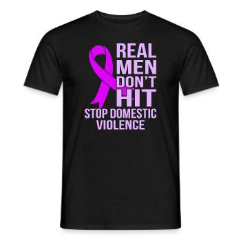 Les vrais hommes ne frappent pas Stop à la violence domestique Awarenes - T-shirt homme - noir - Devant - AI Model Male 178 light (178cm)