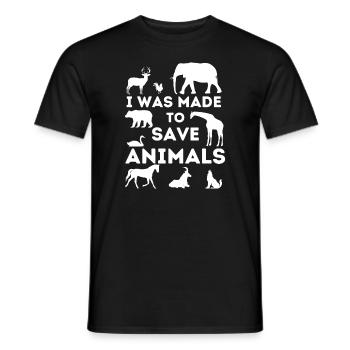 J’ai été fait pour sauver les animaux - Animal Rescue & Prote - T-shirt homme - noir - Devant - AI Model Male 178 light (178cm)