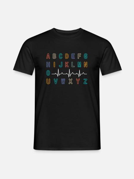 Krankenschwester PQRST Test ABC's Ekg Strip Alphabet Lustig Nu - Männer T-Shirt - Schwarz