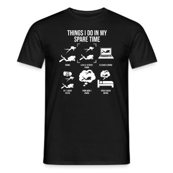 Dinge, die ich in meiner Freizeit mache, Taucher - Männer T-Shirt - Schwarz - Vorne - AI Model Male 178 light (178cm)