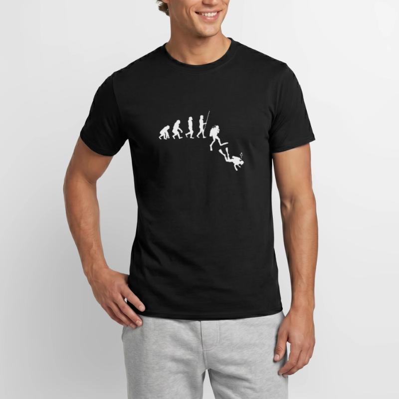 Tauchen Evolution | Evolution des Menschen Funny Scuba Di Männer T-Shirt