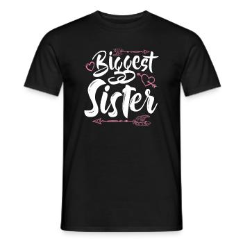 Biggest Sister Funny Matching Sibling Daughters Gi - Men's T-Shirt - black - Front - AI Model Male 178 light (178cm)