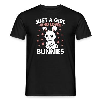 Nur ein Mädchen, das Hasen liebt - Männer T-Shirt - Schwarz - Vorne - AI Model Male 178 light (178cm)