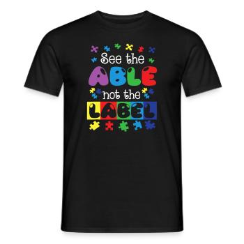 AUTISMUS-BEWUSSTSEIN Autismus-Kinder für Mama Papa unterstützen - Männer T-Shirt - Schwarz - Vorne - AI Model Male 178 light (178cm)