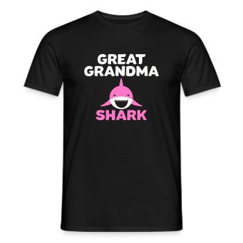 Great Grandma Shark Cute Grandmother Grandparent G - Men's T-Shirt - black - Front - AI Model Male 178 light (178cm)