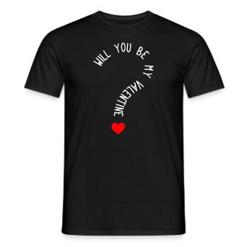 Willst du meine Herzdame sein? Herz Valentinstag - Männer T-Shirt - Schwarz - Vorne - AI Model Male 178 light (178cm)