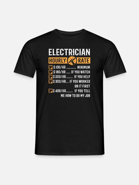 Sjove elektriker gaver - Elektriker timepris - Mænd T-shirt - sort