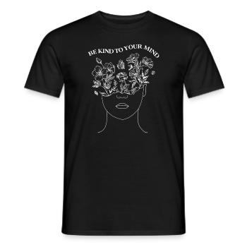 Be Kind To Your Mind Mental Health Awareness Self - Men's T-Shirt - black - Front - AI Model Male 178 light (178cm)