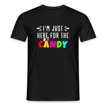 Juste ici pour Candy! | Cadeau de lapin aux œufs de Pâques | Hommes - T-shirt homme - noir - Devant - AI Model Male 178 light (178cm)