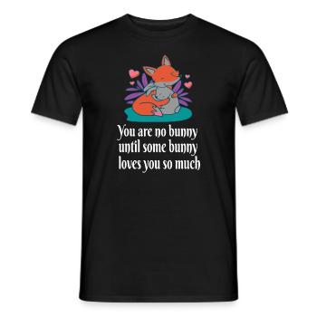 Renard et lapin aiment les ennemis amis lapin de Pâques P - T-shirt homme - noir - Devant - AI Model Male 178 light (178cm)