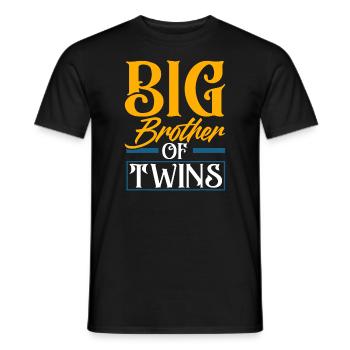 Big Brother Of Twins New Brother Sibling Funny Twi - Men's T-Shirt - black - Front - AI Model Male 178 light (178cm)