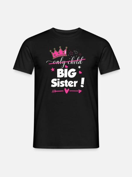 Einziges Kind zur großen Schwester 2023 Geschwister Neues Baby Pre - Männer T-Shirt - Schwarz