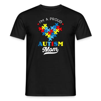 Je suis une fière maman Sensibilisation à l’autisme Cœur autiste - T-shirt homme - noir - Devant - AI Model Male 178 light (178cm)