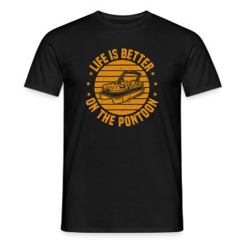 Pontonboot-Party, das Leben ist besser auf dem Ponton - Männer T-Shirt - Schwarz - Vorne - AI Model Male 178 light (178cm)
