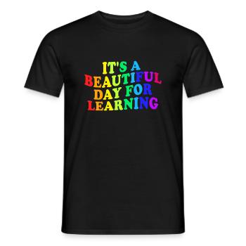 First Day of School Gift Teacher Students Rainbow - Men's T-Shirt - black - Front - AI Model Male 178 light (178cm)