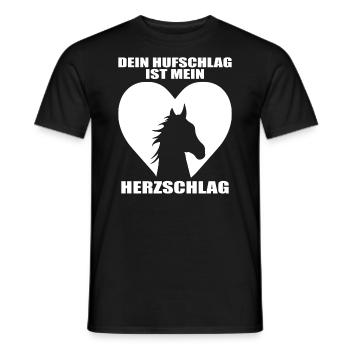 Pferde Herzschlag Reiten Hufe Hufeisen Herz Pony - Männer T-Shirt - Schwarz - Vorne - AI Model Male 178 light (178cm)