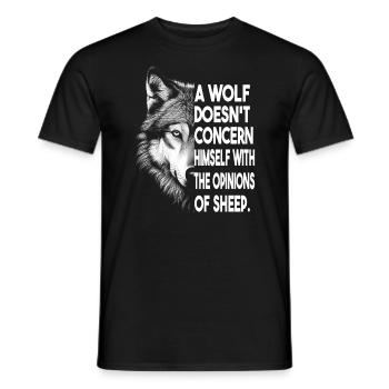 Be a Wolf, Not a Sheep - Men's T-Shirt - black - Front - AI Model Male 178 light (178cm)