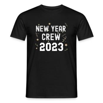 New Year Crew 2023 Lustiger passender Party-Pyjama - Männer T-Shirt - Schwarz - Vorne - AI Model Male 178 light (178cm)