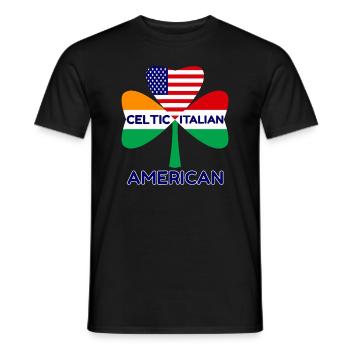 Irish Italian American Flag And Celtic Shamrock Pr - Men's T-Shirt - black - Front - AI Model Male 178 light (178cm)