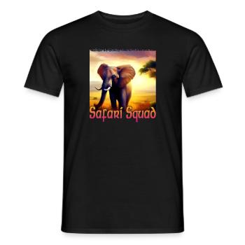 Elephant in Africa - Safari Squad - Men's T-Shirt - black - Front - AI Model Male 178 light (178cm)