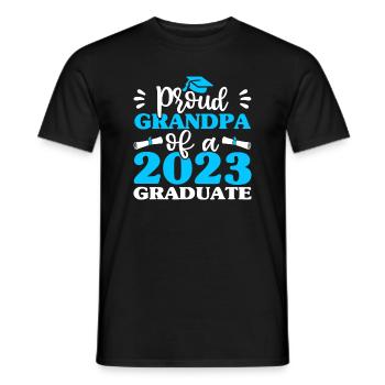 Men Family Graduation, Proud Grandpa Of 2023 - Men's T-Shirt - black - Front - AI Model Male 178 light (178cm)