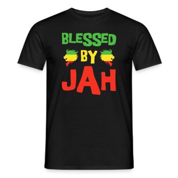 Rasta Men's Reggae Lion Dreadlocks - Men's T-Shirt - black - Front - AI Model Male 178 light (178cm)