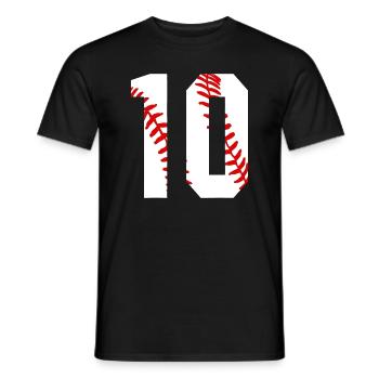 10. Geburtstag Baseball Big Number Ten 10 Jahre alt - Männer T-Shirt - Schwarz - Vorne - AI Model Male 178 light (178cm)
