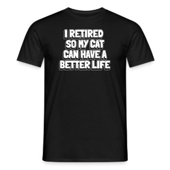 Pension de pensionné - T-shirt homme - noir - Devant - AI Model Male 178 light (178cm)