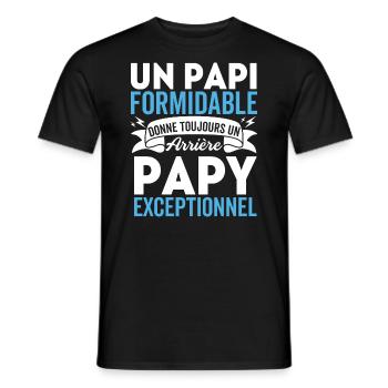 Papy Formidable Donne Arrière-grand-père Papa gift - T-shirt homme - noir - Devant - AI Model Male 178 light (178cm)