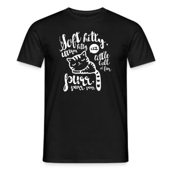 Cute Soft Kitty Warm Kitty Happy Kitty Sleepy - Men's T-Shirt - black - Front - AI Model Male 178 light (178cm)