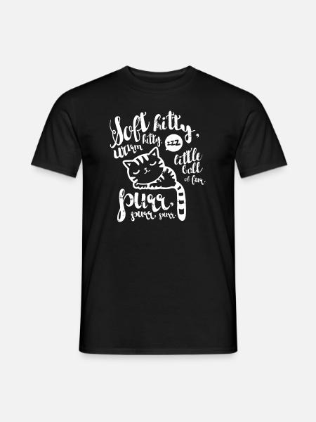 Cute Soft Kitty Warm Kitty Happy Kitty Sleepy - Men's T-Shirt - black