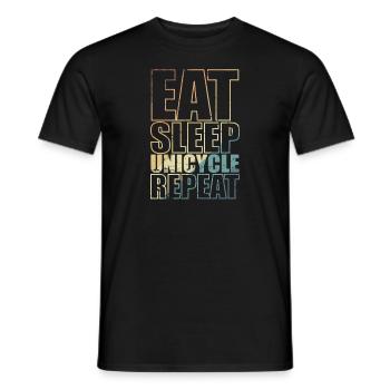Eat Sleep Unicycle Repeat Balance Sport - Männer T-Shirt - Schwarz - Vorne - AI Model Male 178 light (178cm)