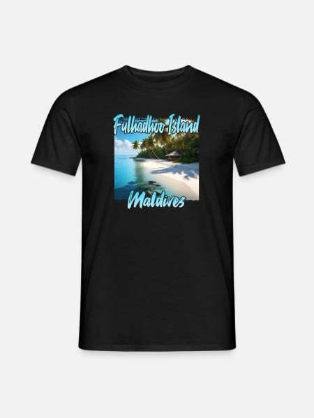 Paradiesliche Malediven Fulhadhoo Island - Männer T-Shirt - Schwarz